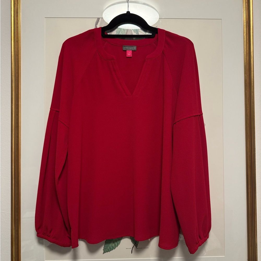 Vince Camuto Red Bell-Sleeve Top